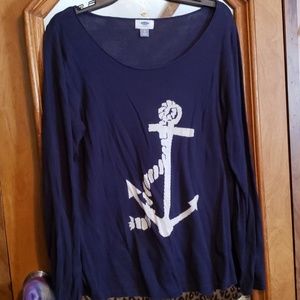 Nautical Anchor Sweater Top